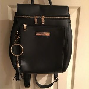 Marc New York black leather backpack bag